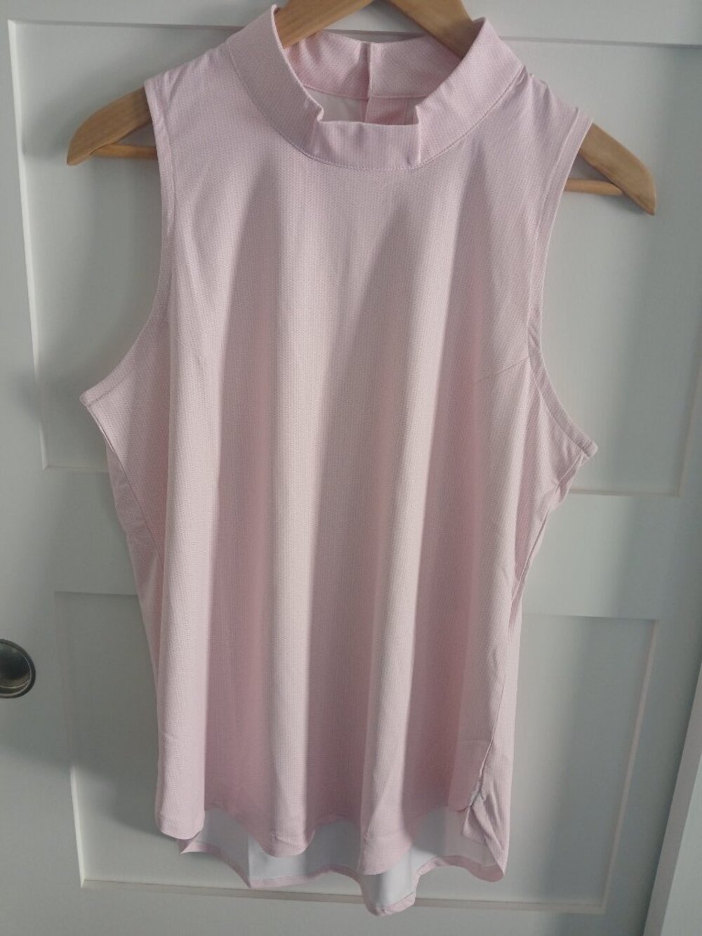 Peter Millar Pink and white mock collar shirt Size L